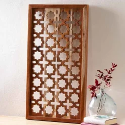 Acacia Wood Laser Cutout Wall Panel - Star