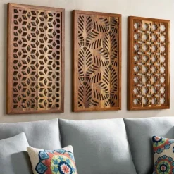 Acacia Wood Laser Cutout Wall Panel - Star