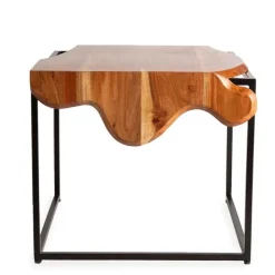 Acacia Wood Waterfall Nesting Tables, Set of 2