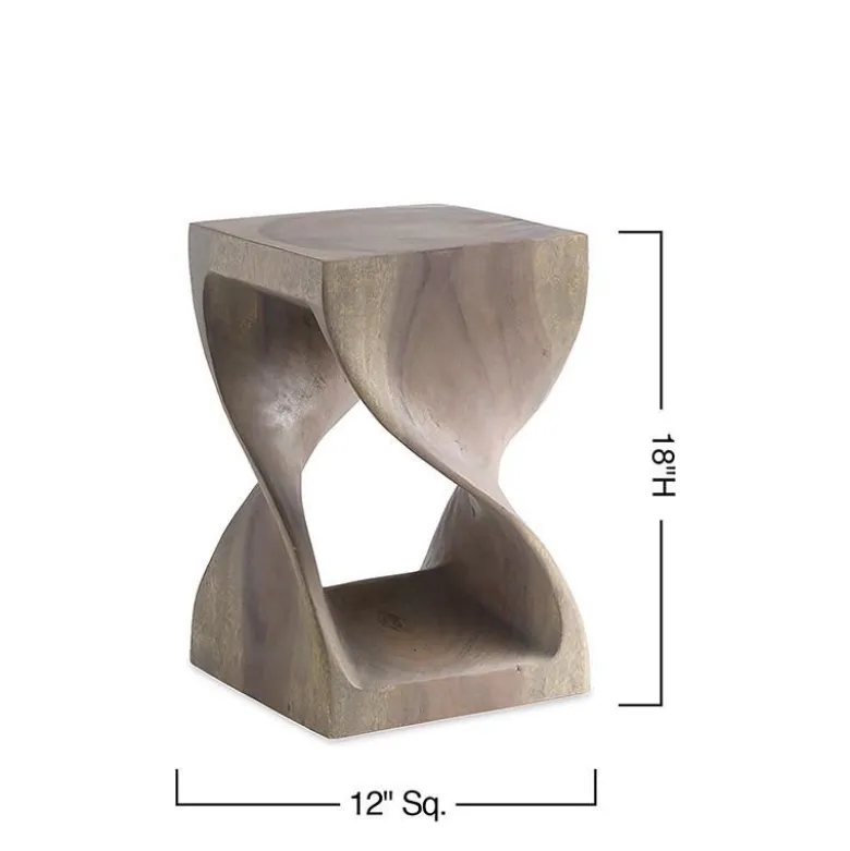 18" Agate Gray Twisty Stool