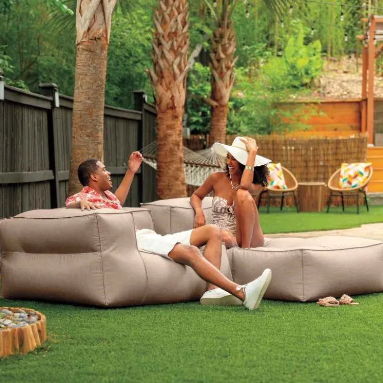 All-Weather Baya Love Seat, Set of 2 - Ash