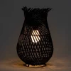 All-Weather Wicker Solar Table Lantern - Black