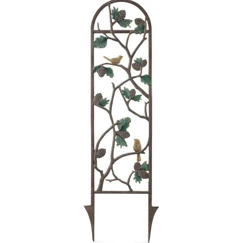 Aluminum Bird and Pinecone Trellis