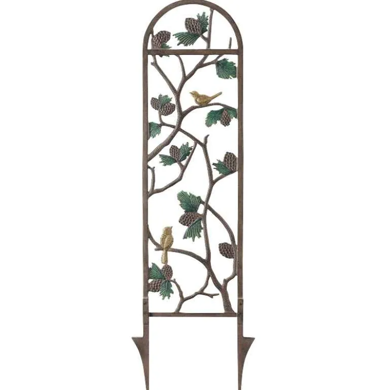 Aluminum Bird and Pinecone Trellis