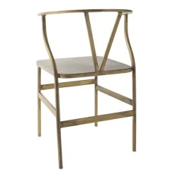 Antique Brass Wishbone Accent Chair