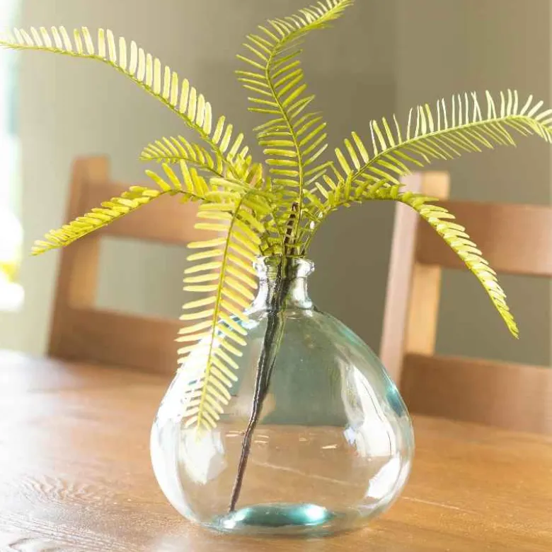 Askew Recycled Glass Balloon Vase, 9" - Clear
