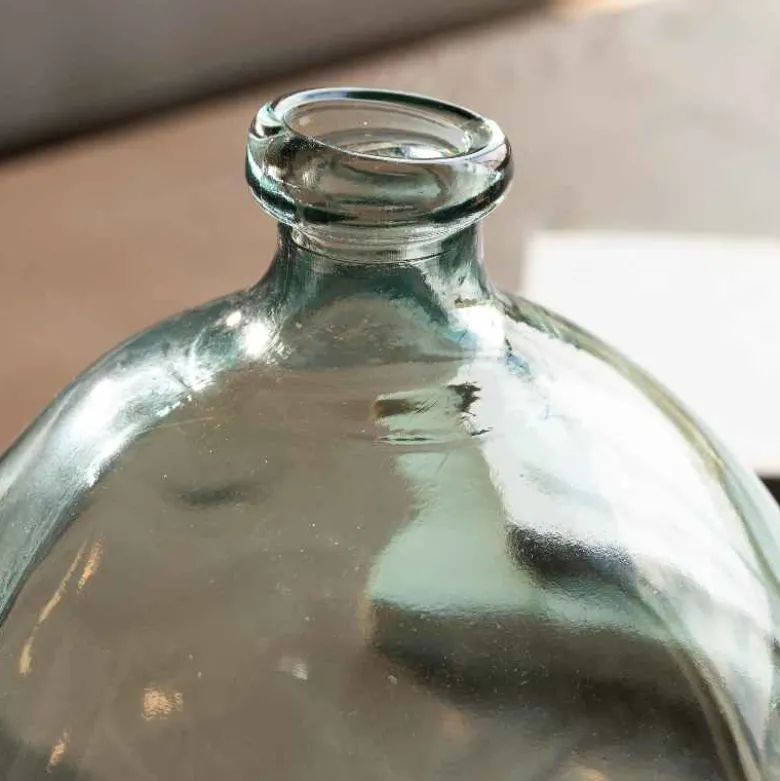 Askew Recycled Glass Balloon Vase, 9" - Clear