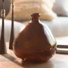 Askew Recycled Glass Balloon Vase, 9" - Chocolate