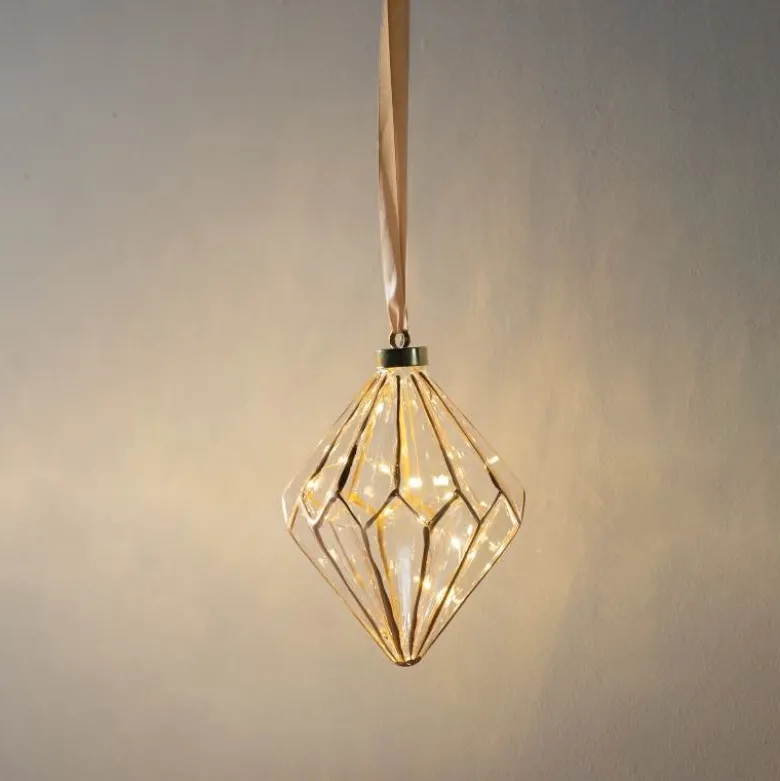 Battery Operated Micro LED Diamond Ornament