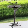 Bird and Twigs Sundial Bird Bath