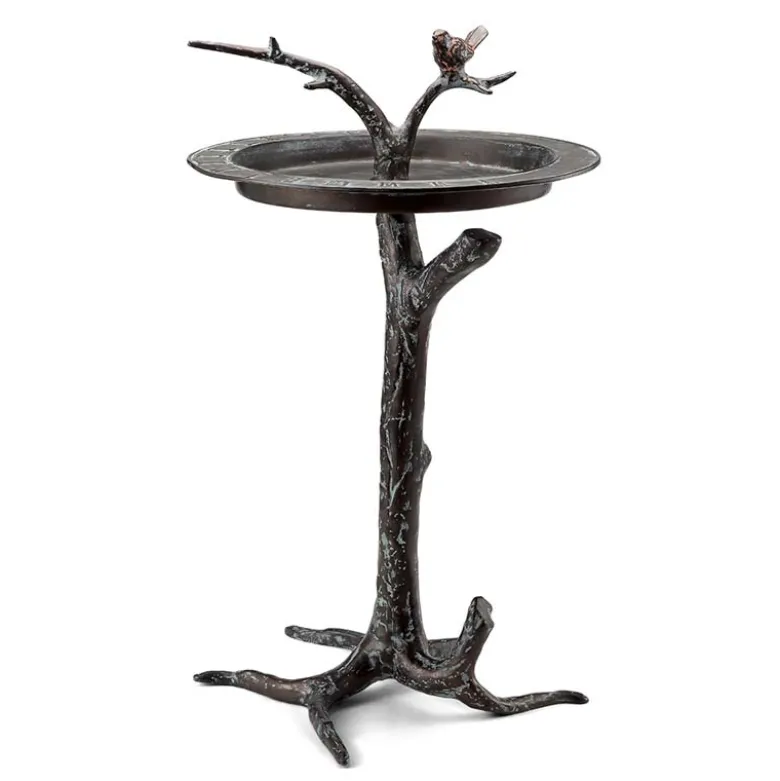 Bird and Twigs Sundial Bird Bath