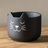 Black Cat Cement Planter