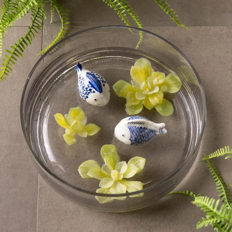 Blue Floating Ceramic Fish, Set of 2