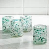 Blue Frost Confetti Recycled Tumbler Glasses, Set of 4