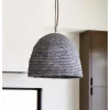 Blue Raffia Woven Pendant Light