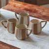 Botera Ceramic Striped Mug, Set of 4