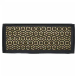 Brass-Brushed Flower Rubber Boot Tray