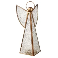 Brass Glass Angel Votive Holders, Set of 3