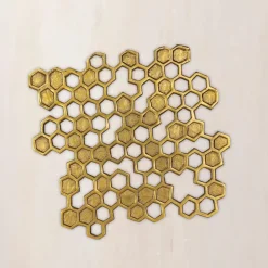 Brass Plated Honeycomb Trivet