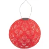 Brights Geo Palm Solar Lantern, 12"Dia. - Chili
