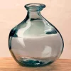 Bubble Recycled Glass Balloon Vase, 7"H - Smokey Blue