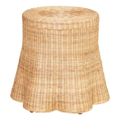 Capris Rattan Scalloped Edge End Table