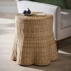 Capris Rattan Scalloped Edge End Table
