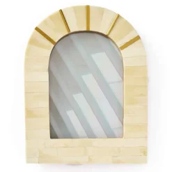 Carved Bone with Brass Arched Photo Frame, 5" x 7"