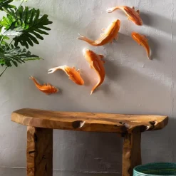 Ceramic Koi Fish Wall Art, Set of 3
