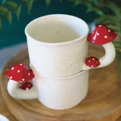Ceramic Mushroom Mugs, Set of 4