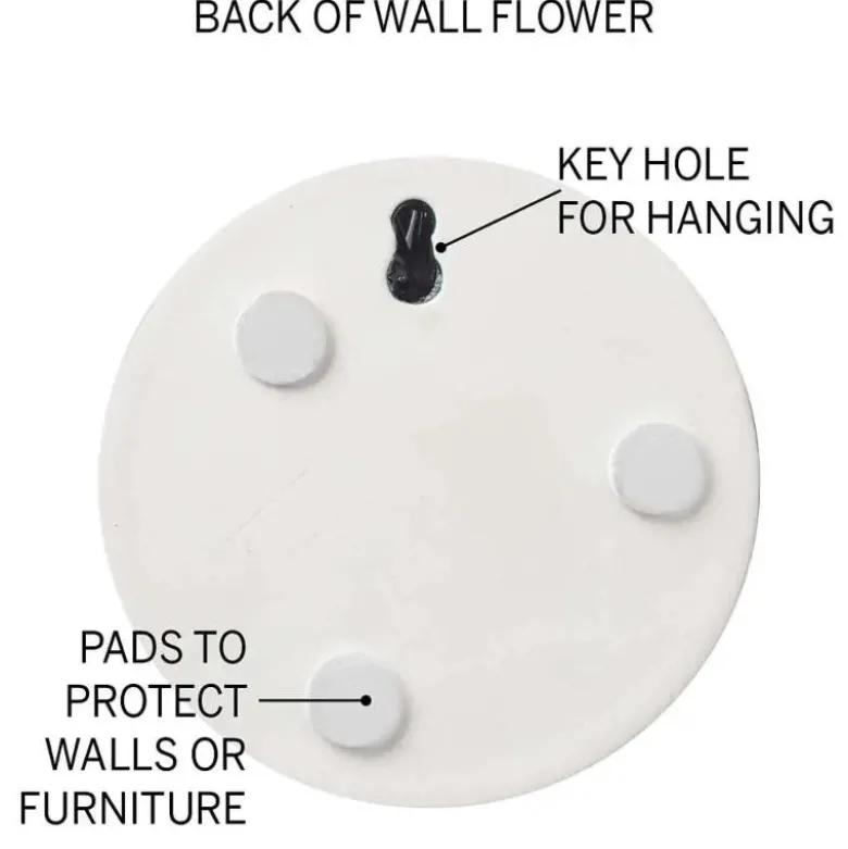 Ceramic Wall Flowers, 8" - Aqua