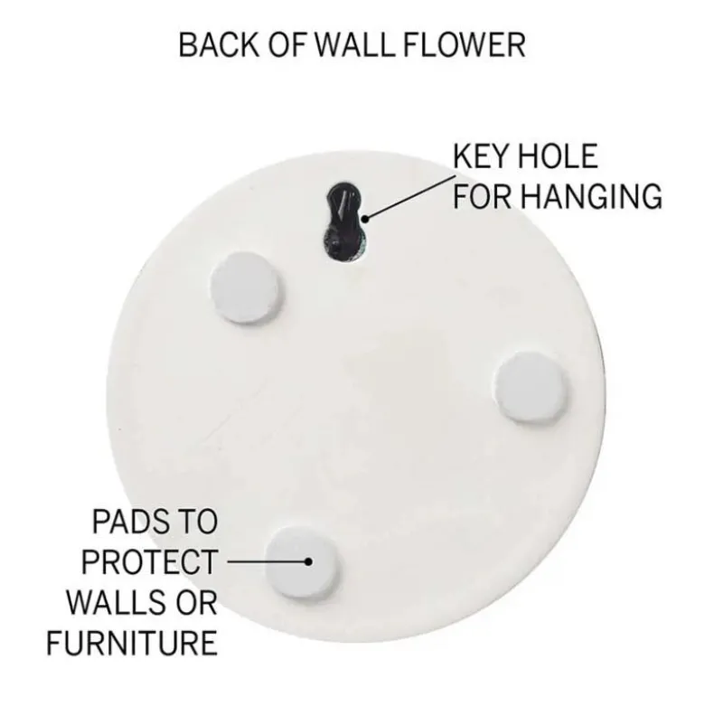 Ceramic Wall Flowers, 10" - Coral