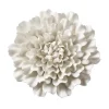 Ceramic Wall Flowers, 10" - Gold-Rimmed White