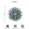 Ceramic Wall Flowers, 6" - Gray