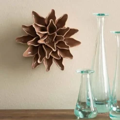 Ceramic Wall Flowers, 4" - Light Purple