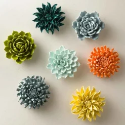 Ceramic Wall Flowers, 6