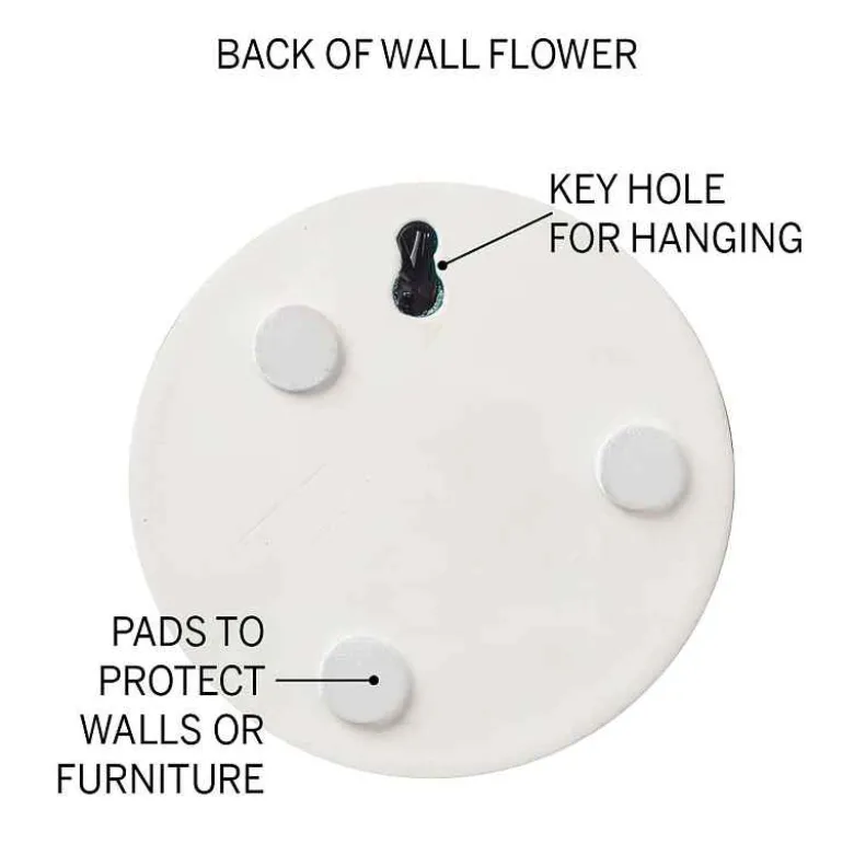 Ceramic Wall Flowers, 6" - Orange