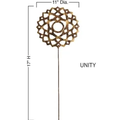 Chakra Symbol Garden and Planter Metal Stake - Unity