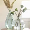 Clear Recycled Glass Balloon Vases, Set of 2 in Tall & Askew