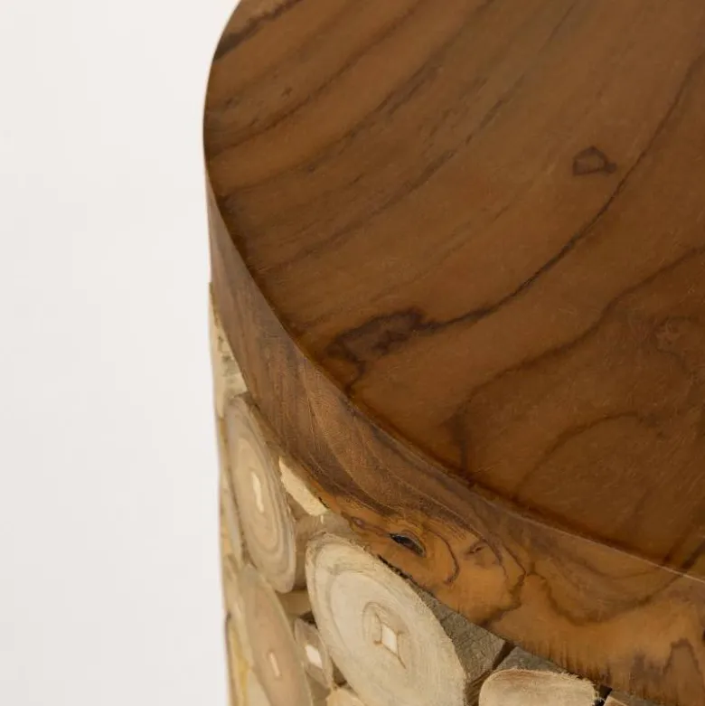 Column Pedestal Teak Wood Plant Stand