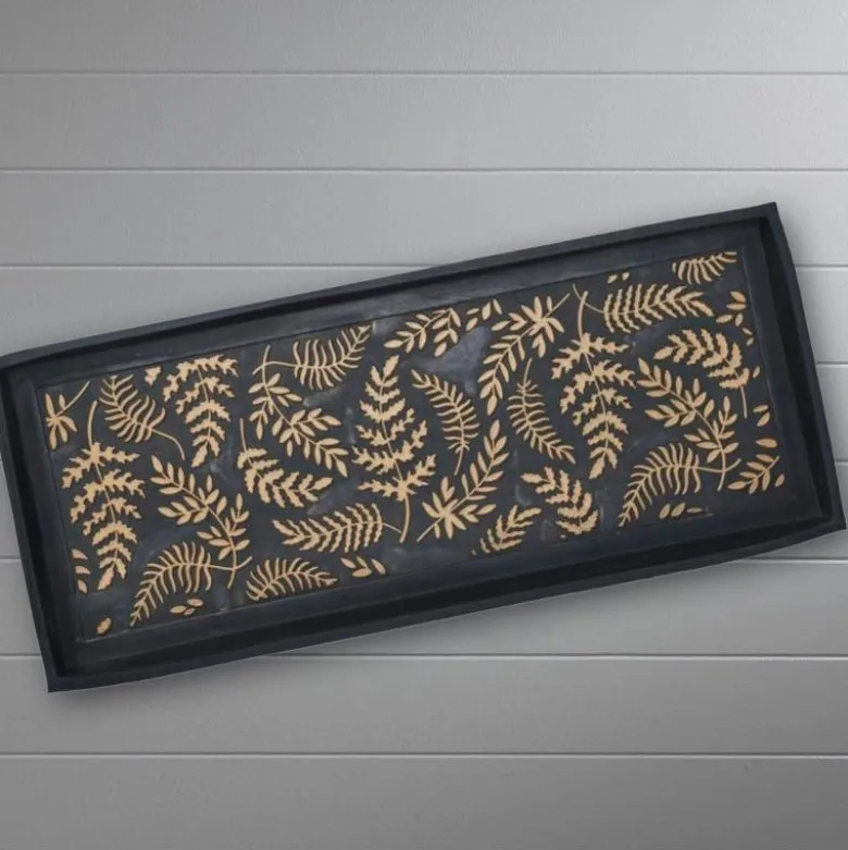 Copper-Brushed Ferns Rubber Boot Tray