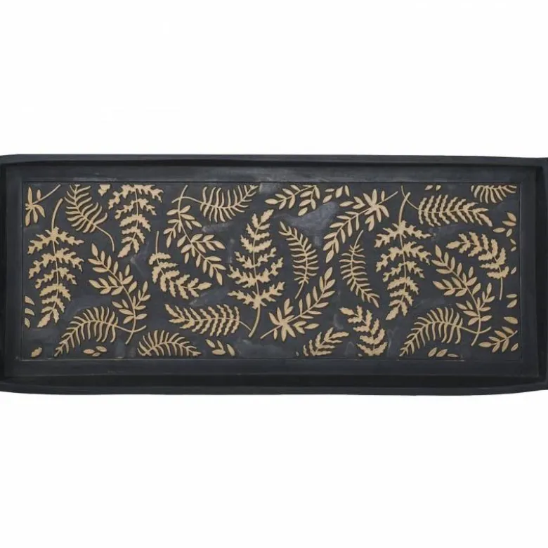 Copper-Brushed Ferns Rubber Boot Tray