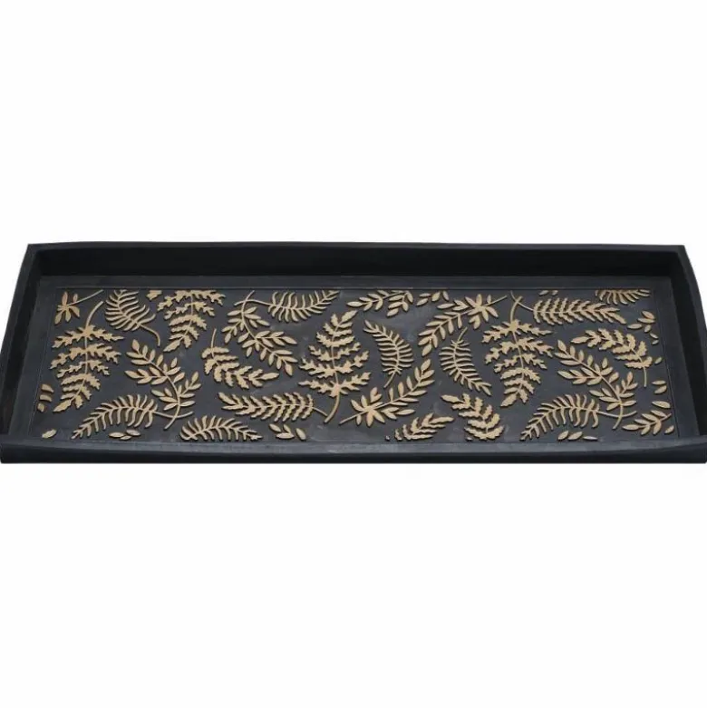 Copper-Brushed Ferns Rubber Boot Tray