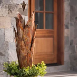 Copper-Finish Large Agave Stake Sculpture