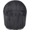 Crue Fluted Chenille Swivel Chair - Gunmetal