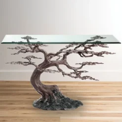 Cypress Tree Recycled Metal Console Table