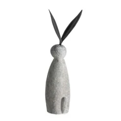 Faux Stone and Metal Rabbit Sculpture, Tall