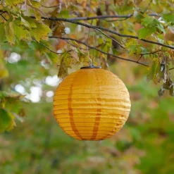 Festival Nylon Solar Lantern - Yellow