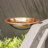 Fired Copper Bird Bath with Deck Bracket