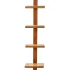 Floating Vertical Wall Shelf, 4-Shelf - Walnut